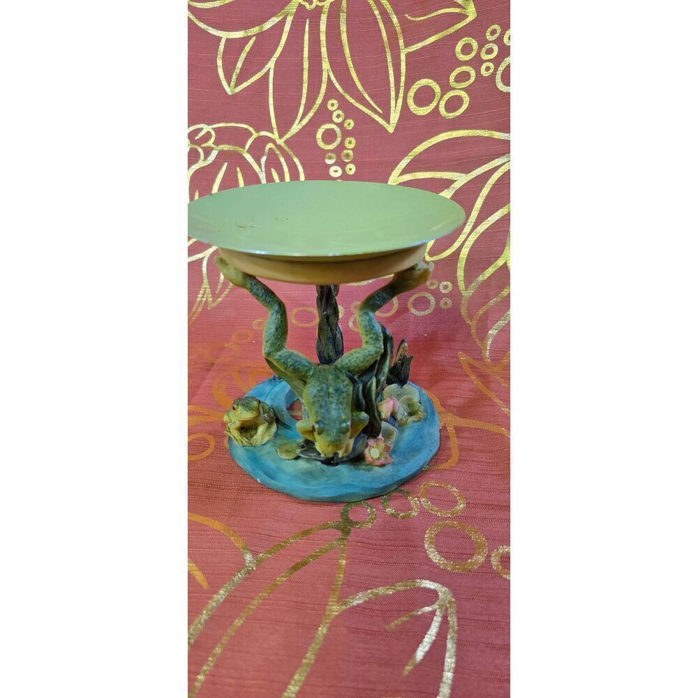 Vintage Frog Pedestal Candle Holder